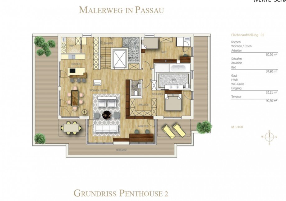 Grundriss Penthousewohnung Passau