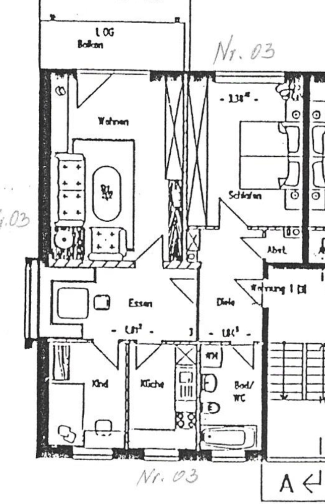 Grundriss 1. OG Etagenwohnung Passau