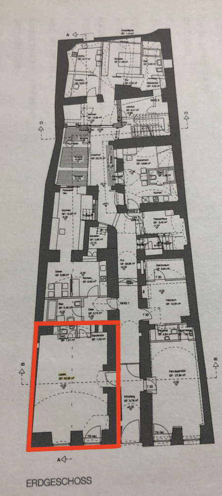 Grundriss Einzelhandel Passau