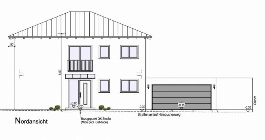 Nordansicht Einfamilienhaus Pocking