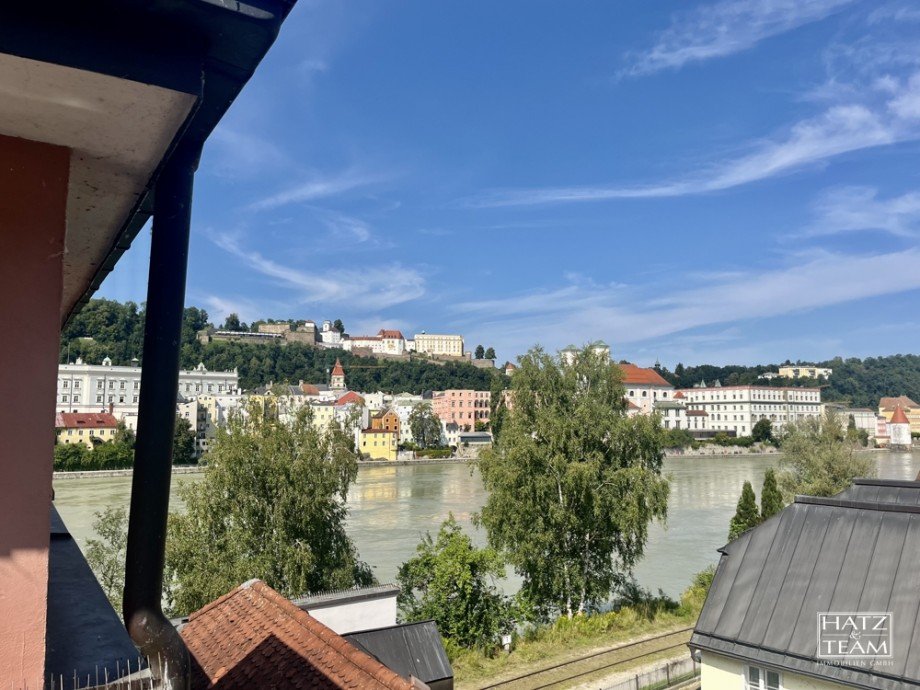 Aussicht von Terrasse Etagenwohnung Passau