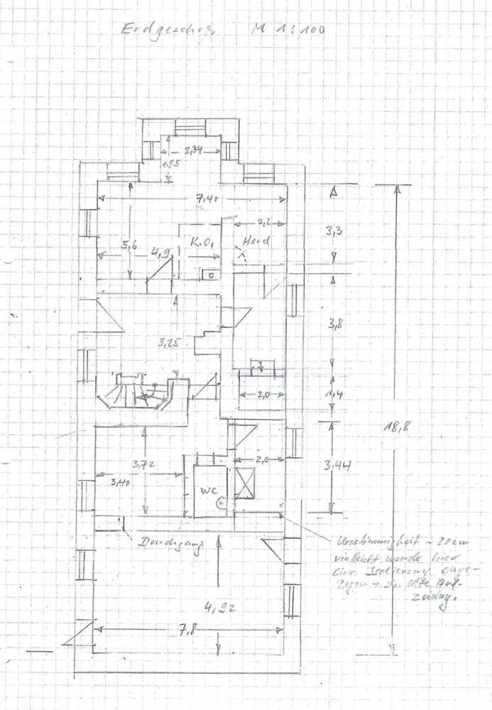 Grundriss-Skizze, Erdgeschoss Landhaus Stubenberg
