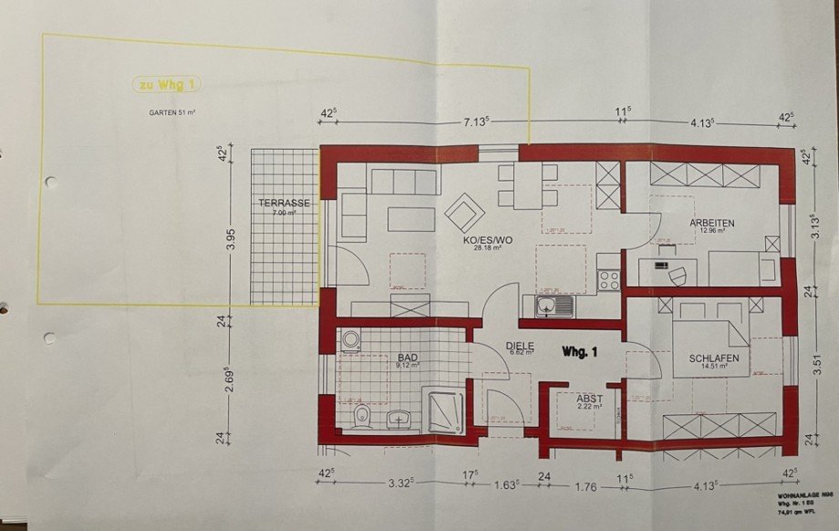 Grundriss Erdgeschosswohnung Passau