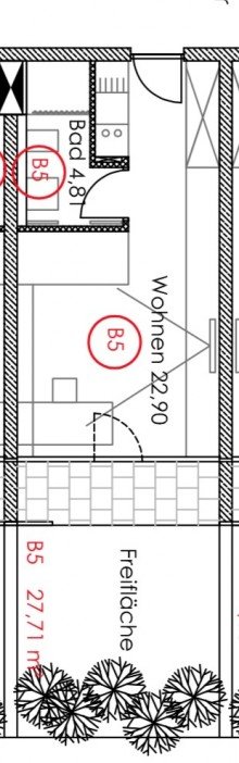 Grundriss Verkauft! Modernes Apartment direkt gegen�ber der Universit�t!