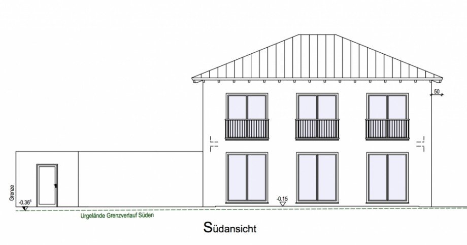 S�dansicht Einfamilienhaus Pocking