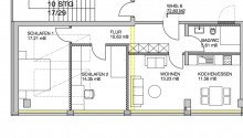 Grundriss Wohnung Moderne 3-Zimmer-Wohnung mitten im Stadtzentrum von Passau. 
Auch WG-geeignet!