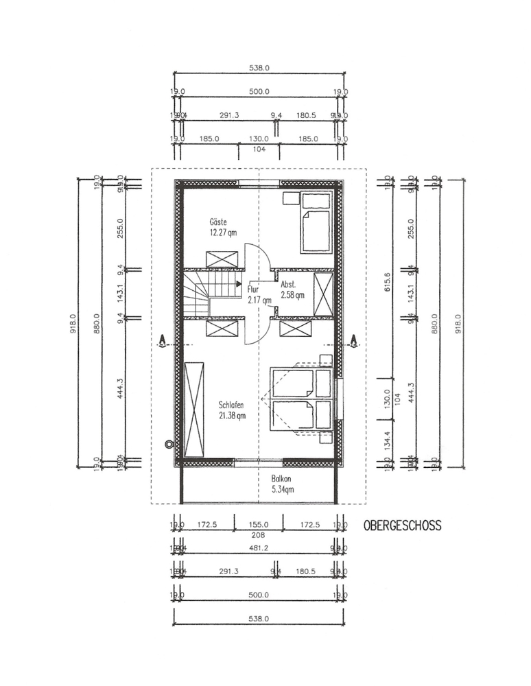 Grundriss Obergeschoss Chalet Hauzenberg