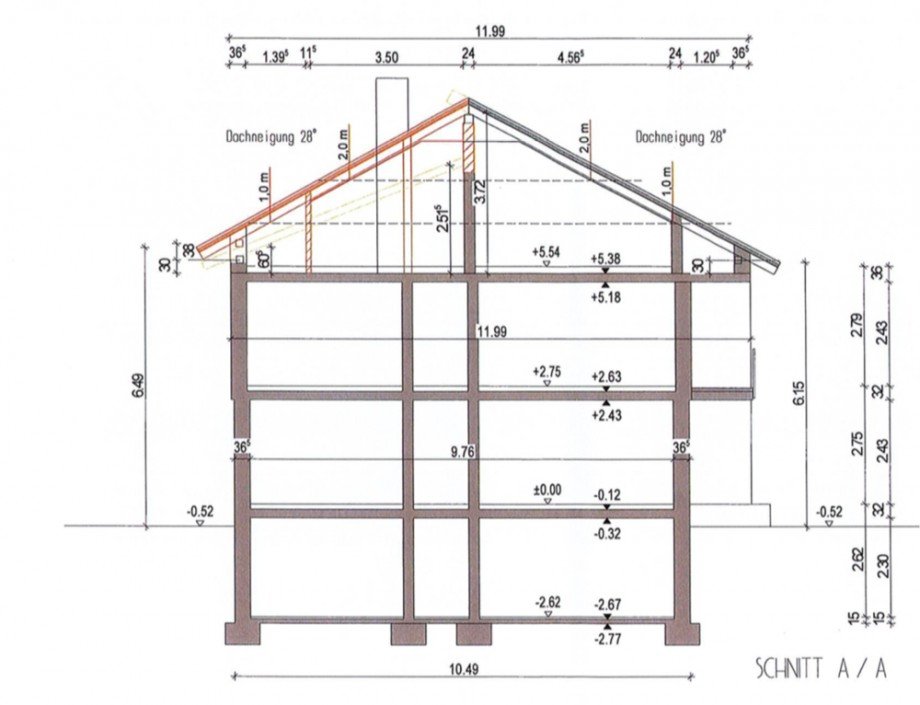 Schnitt Etagenwohnung Bad F�ssing