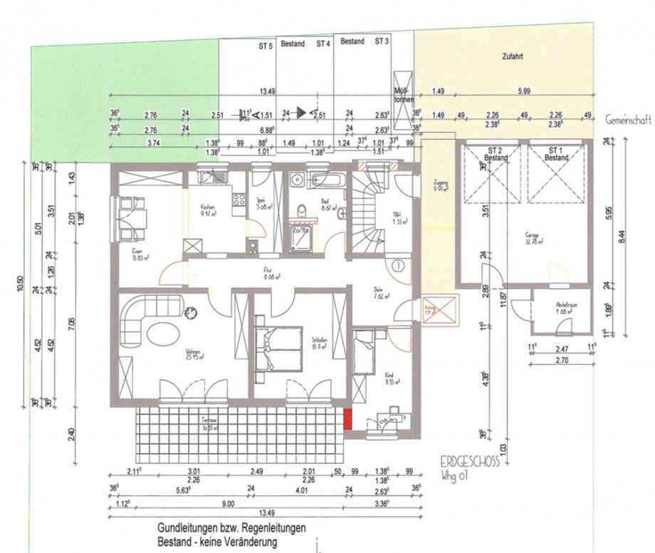 EG Grundriss gro� Etagenwohnung Bad F�ssing