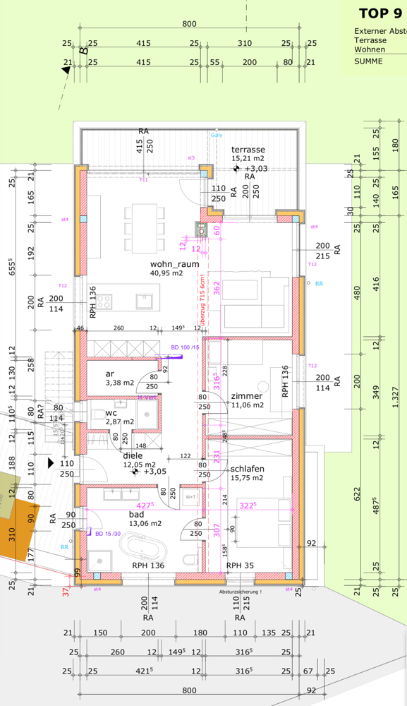 Grundriss Penthousewohnung Schardenberg