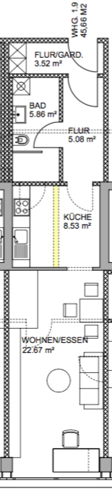 Grundriss Wohnung Wohnen mitten im Stadtzentrum von Passau!