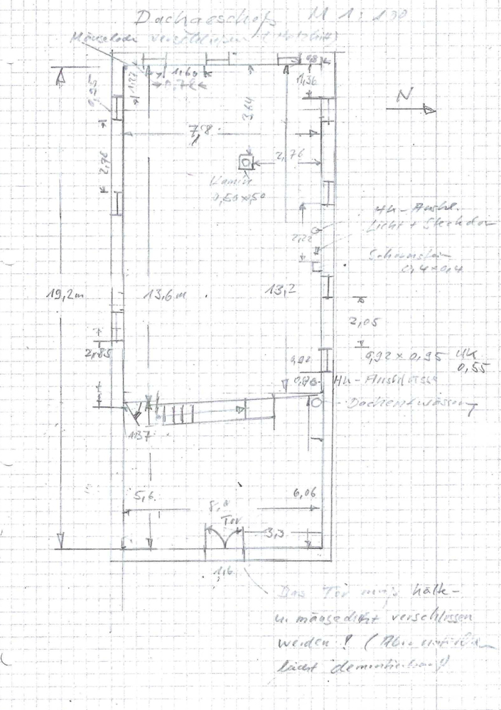 Grundriss-Skizze, Dachgeschoss Landhaus Stubenberg