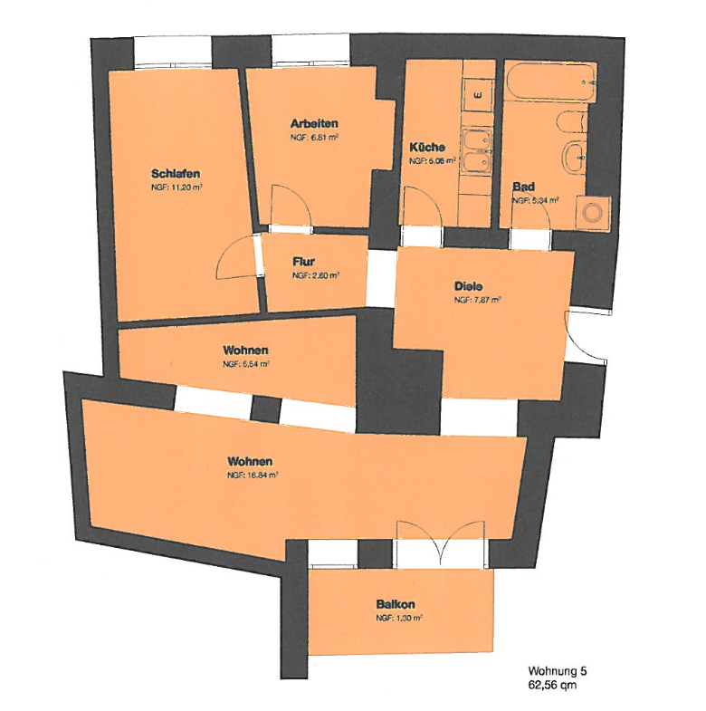 Grundriss Wohnung Etagenwohnung Passau