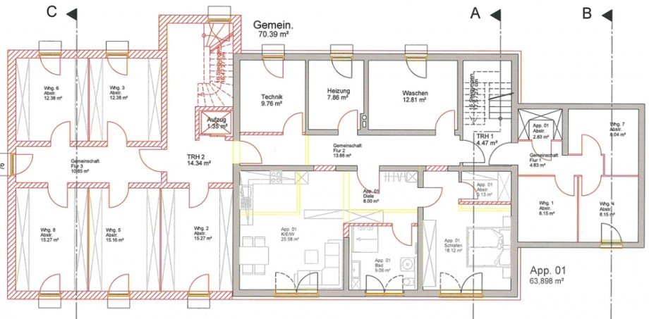Untergeschoss Mehrfamilienhaus Bad F�ssing / Egglfing am Inn