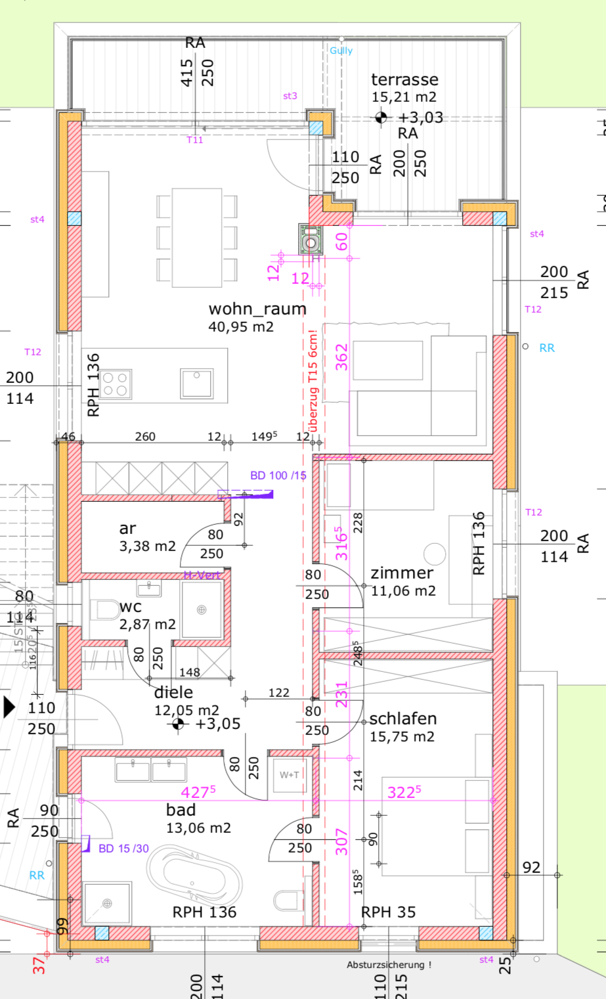 Grundriss Penthousewohnung Schardenberg