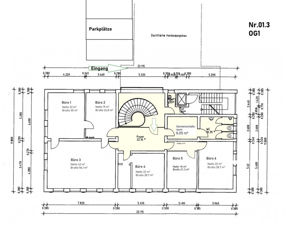 Grundriss, B�ro 6 B�rohaus Passau