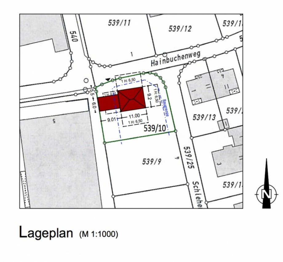 Lageplan Einfamilienhaus Pocking