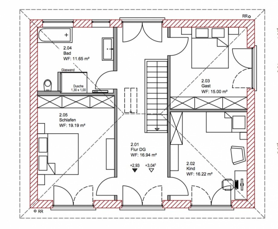 Grundriss OG Einfamilienhaus Pocking