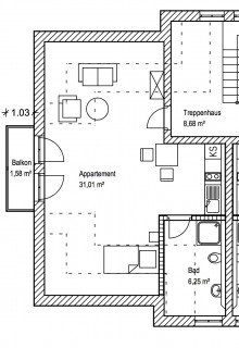 Grundriss Wohnung Lichtdurchflutetes Apartment mit Balkon in toller Lage!