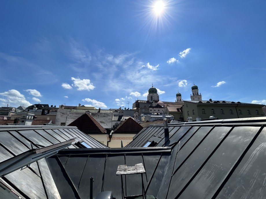 Ausblick Dachterrasse Etagenwohnung Passau