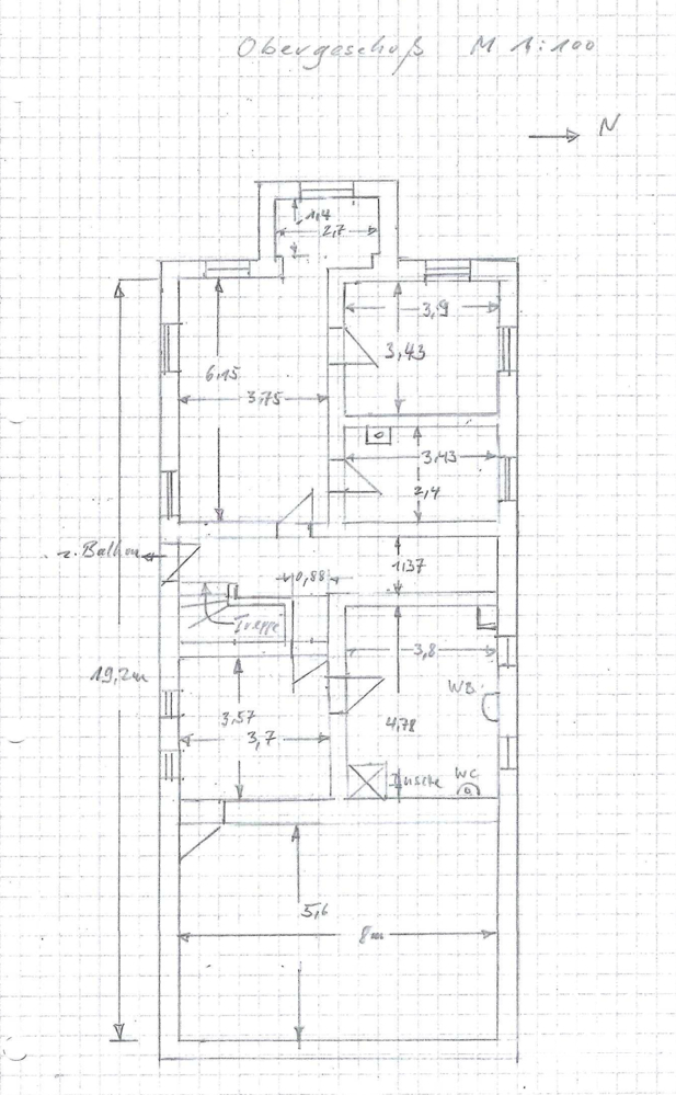 Grundriss-Skizze, Obergeschoss Landhaus Stubenberg